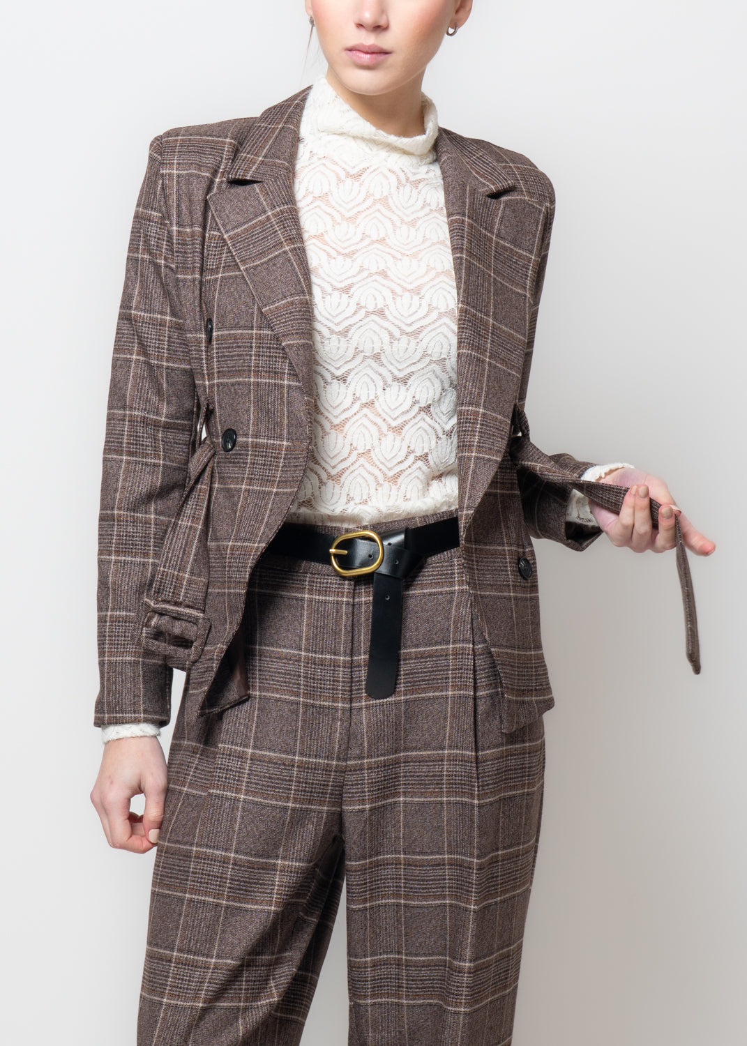 Giacca sfiancata a quadri