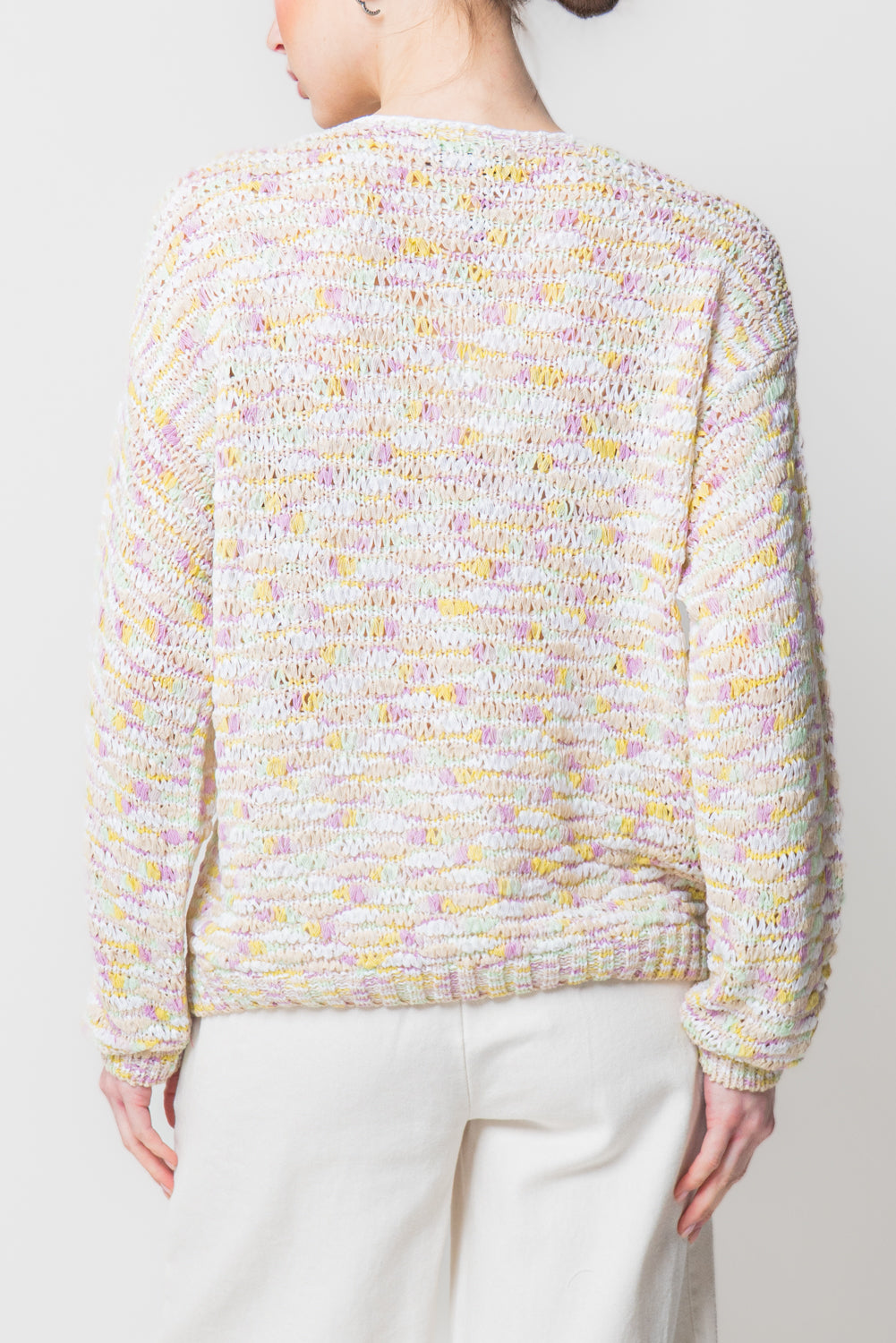 Maglia Girocollo in Filato Fiammato Multicolor