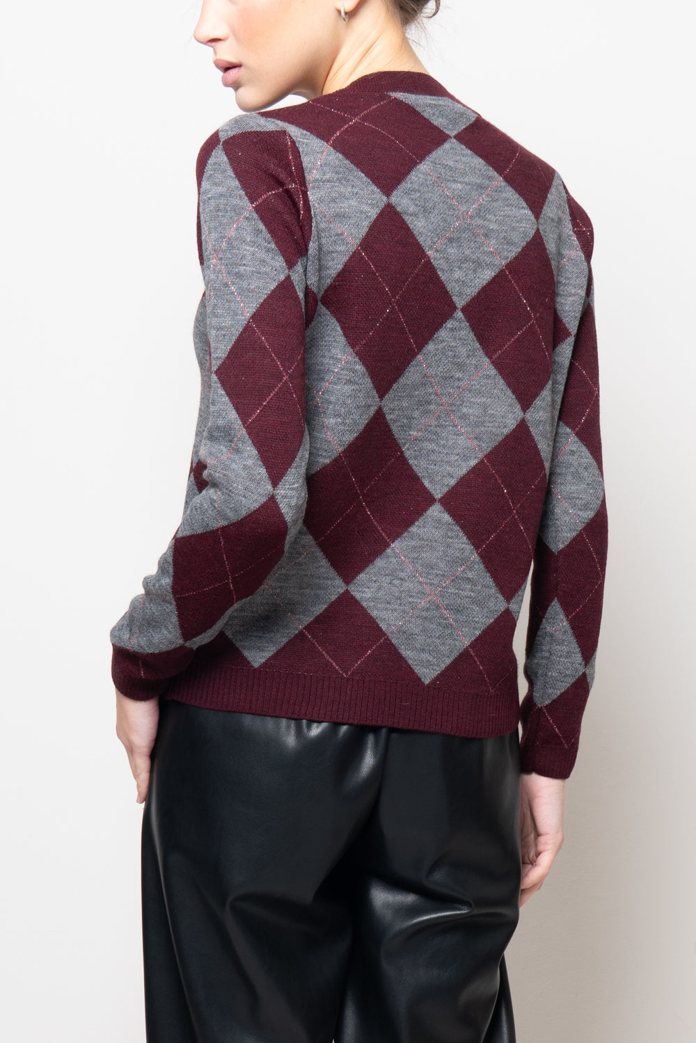 Maglia a rombi scollo a V