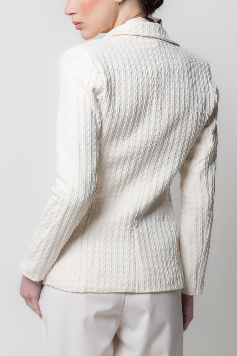 Blazer Strutturato Operato Bianco