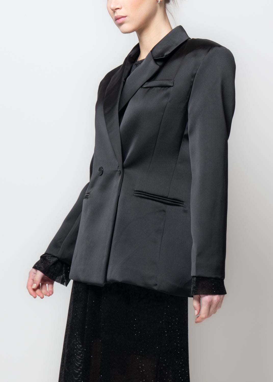 Giacca in raso sfiancata