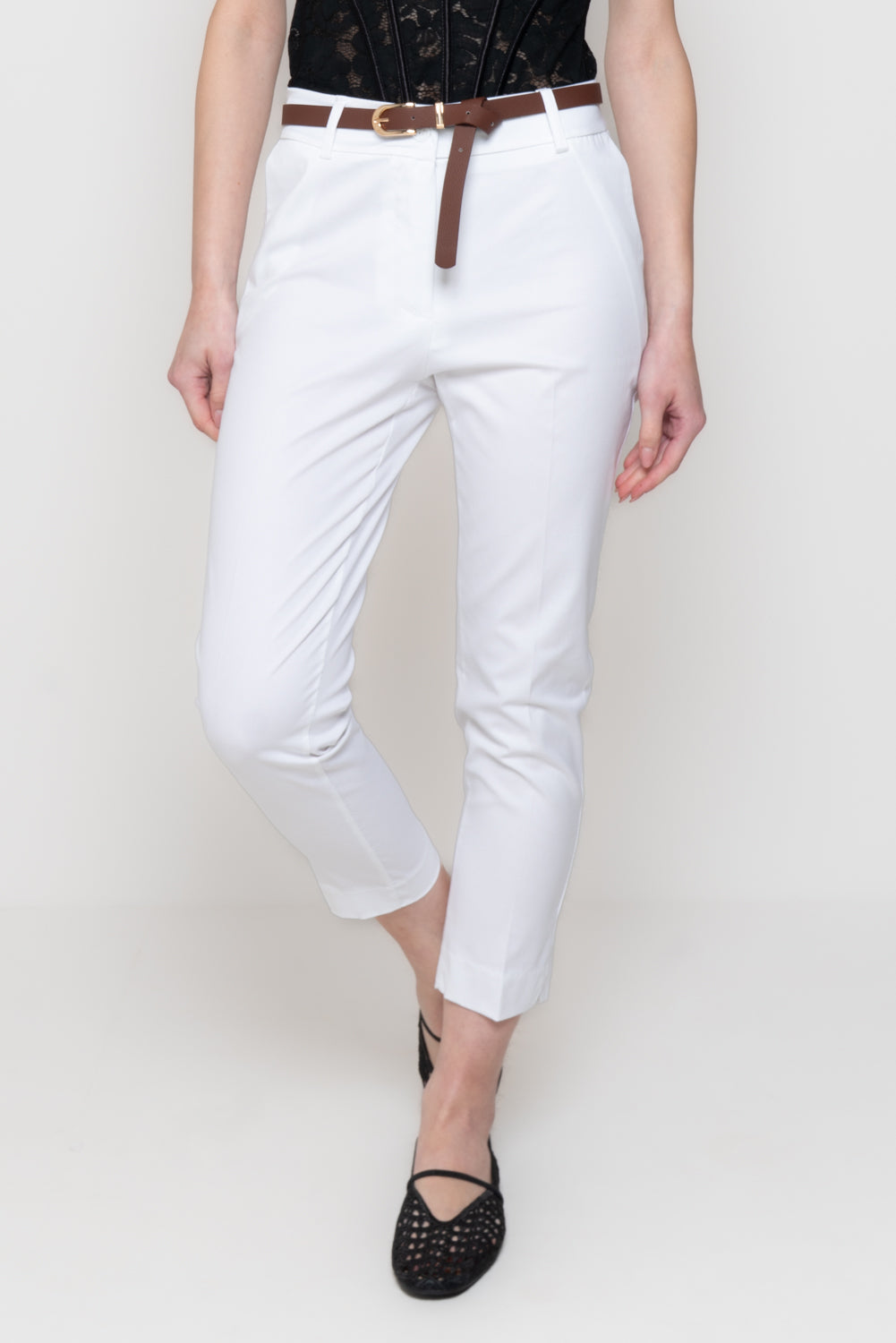 Pantalone a Sigaretta con Cintura Sottile