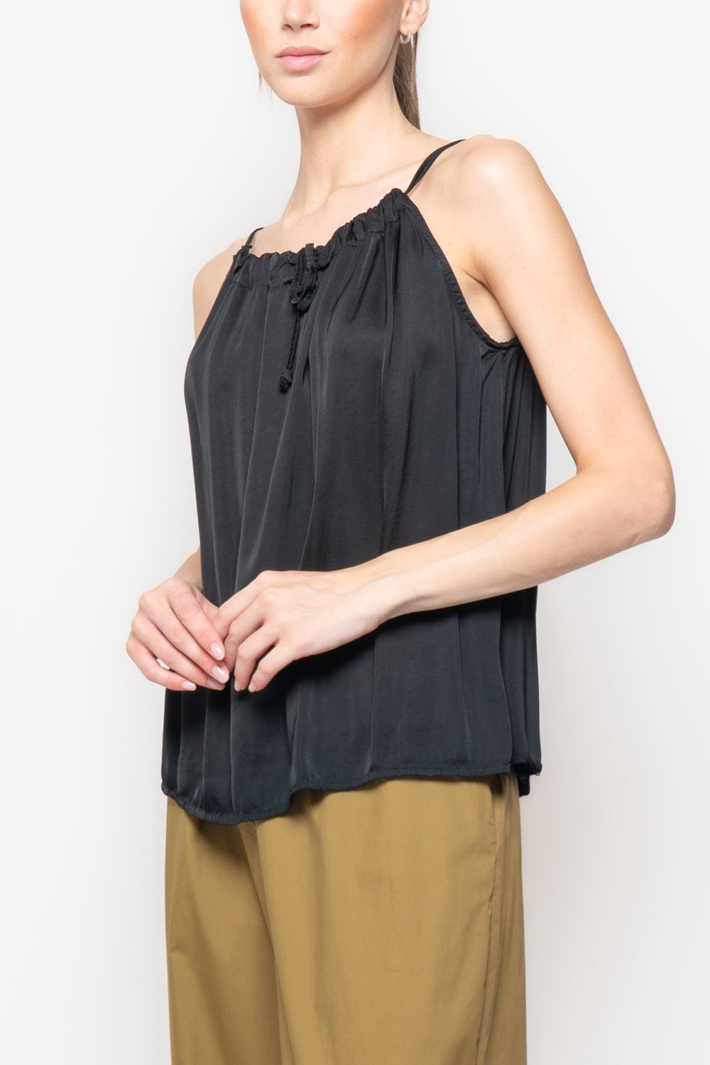Top Smanicato con Scollo Americano Regolabile