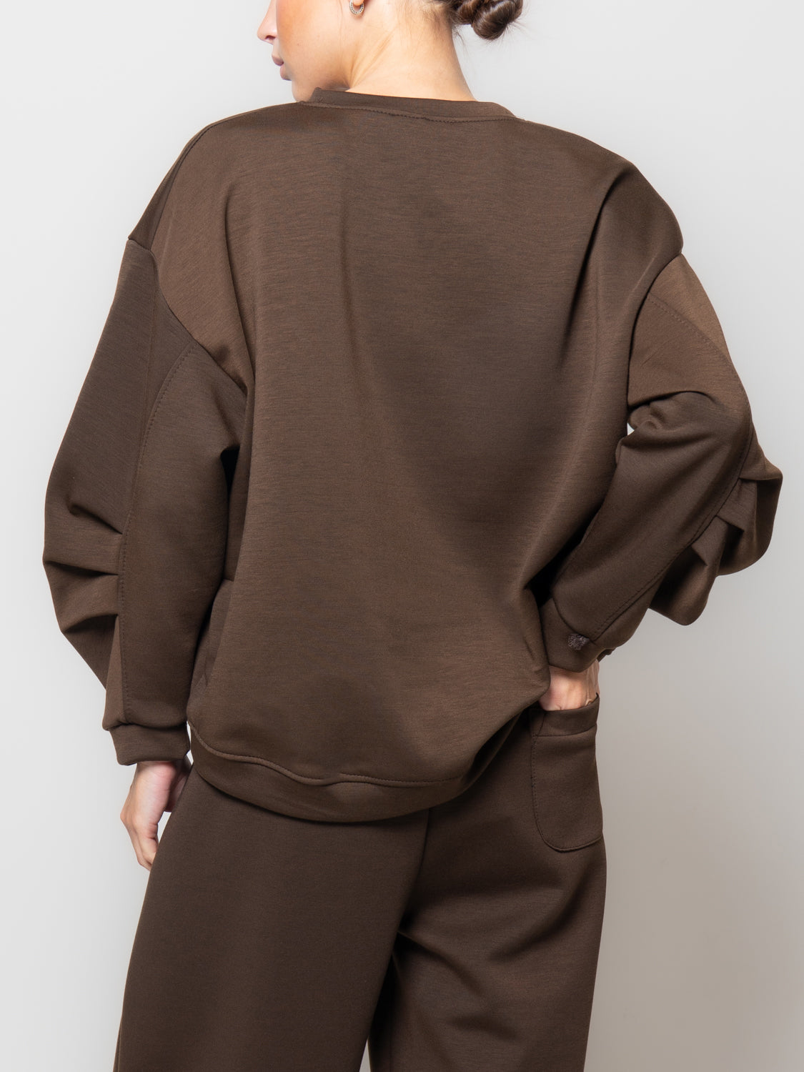 Felpa in neoprene con manica rappresa