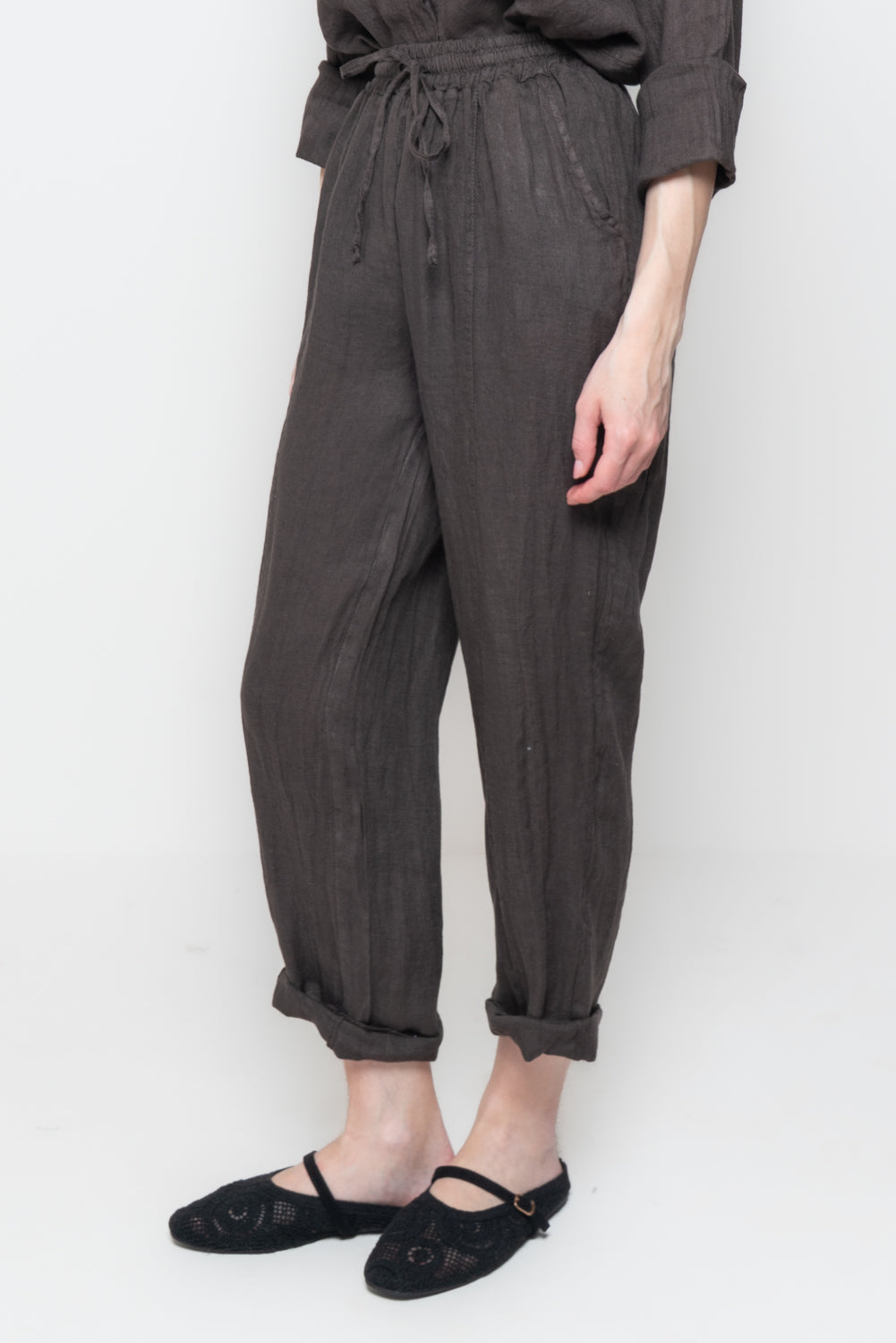 Pantaloni in Lino con Coulisse