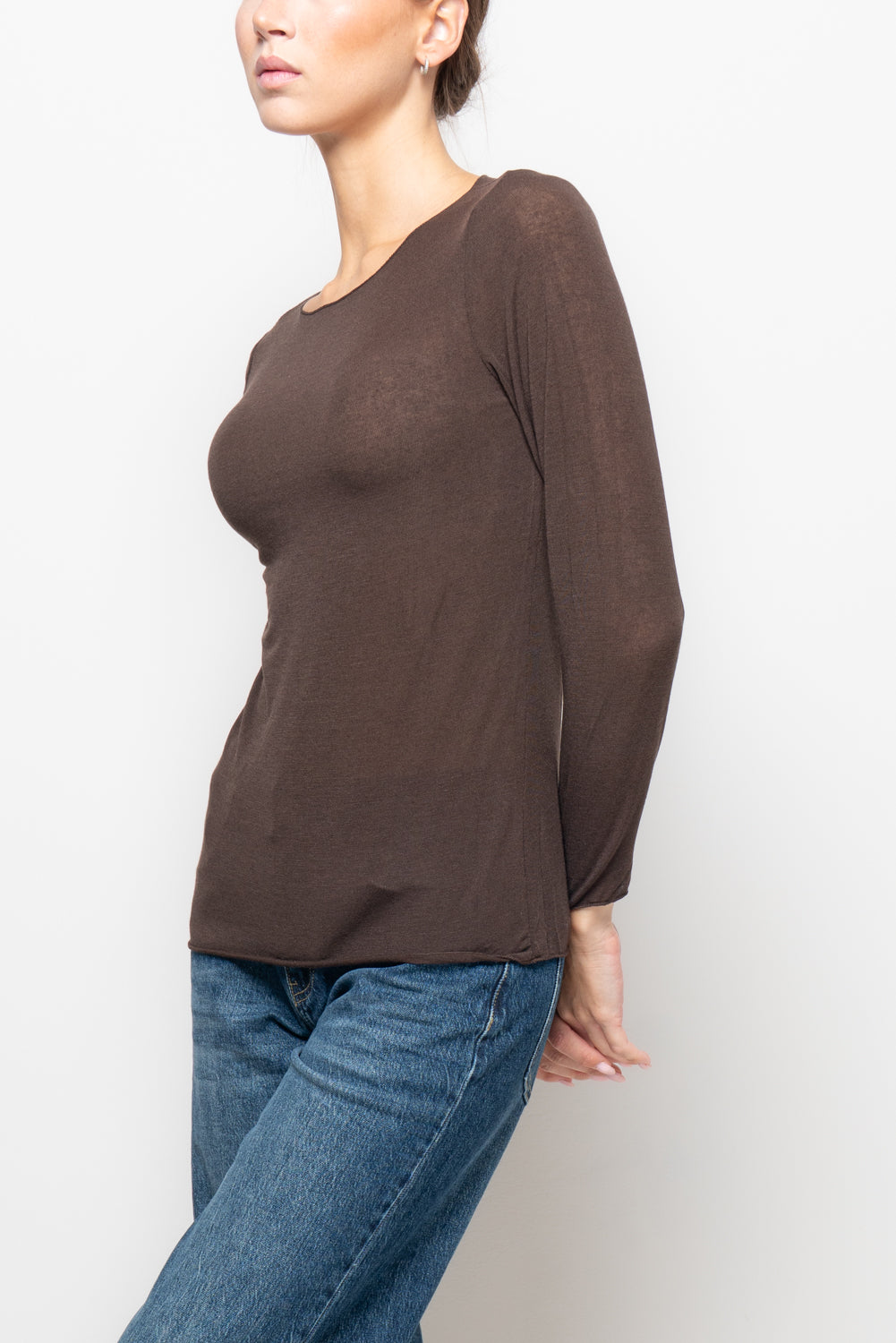 T shirt in misto cashmere