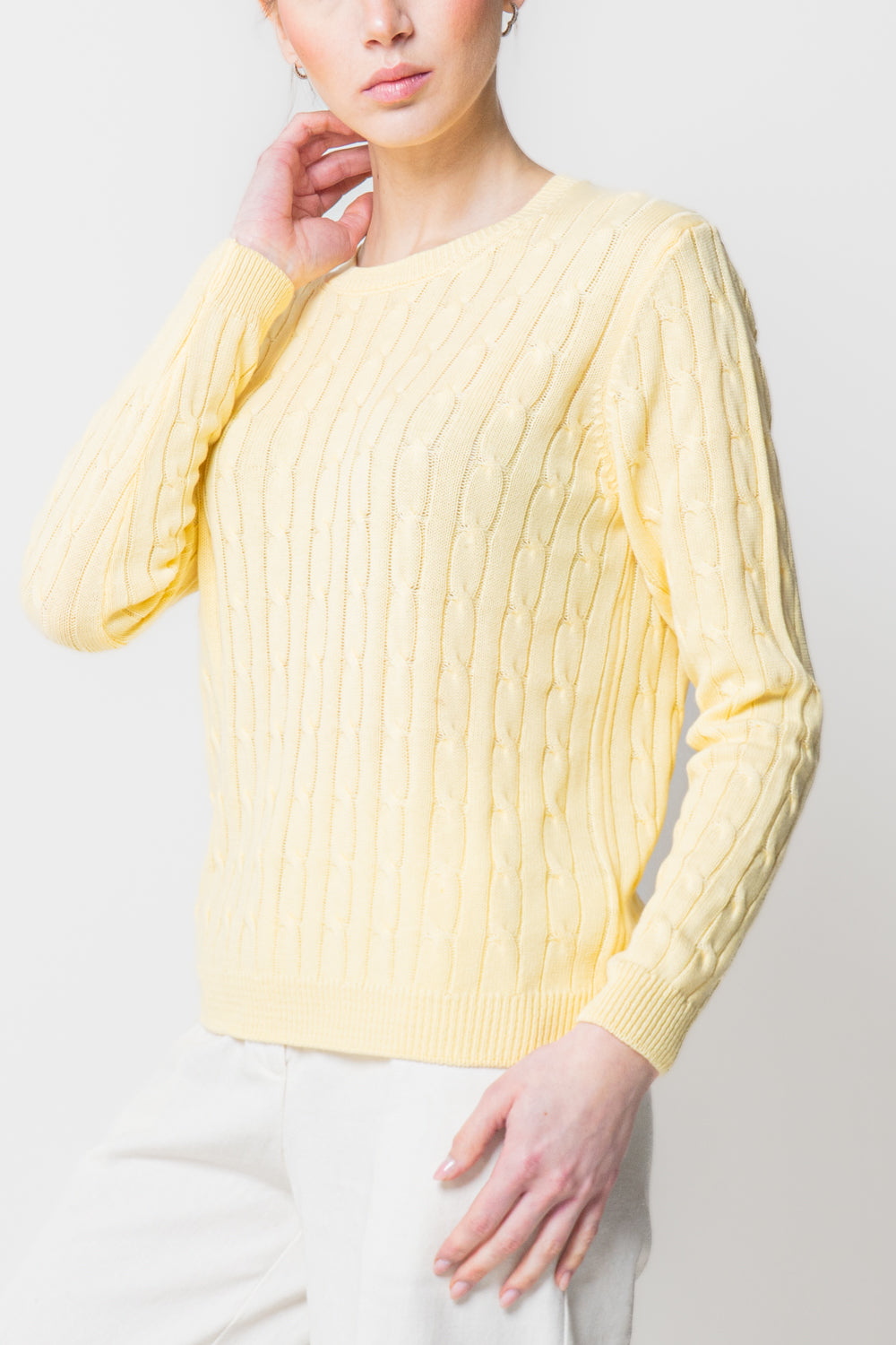 Maglia a Trecce in Cotone Leggero