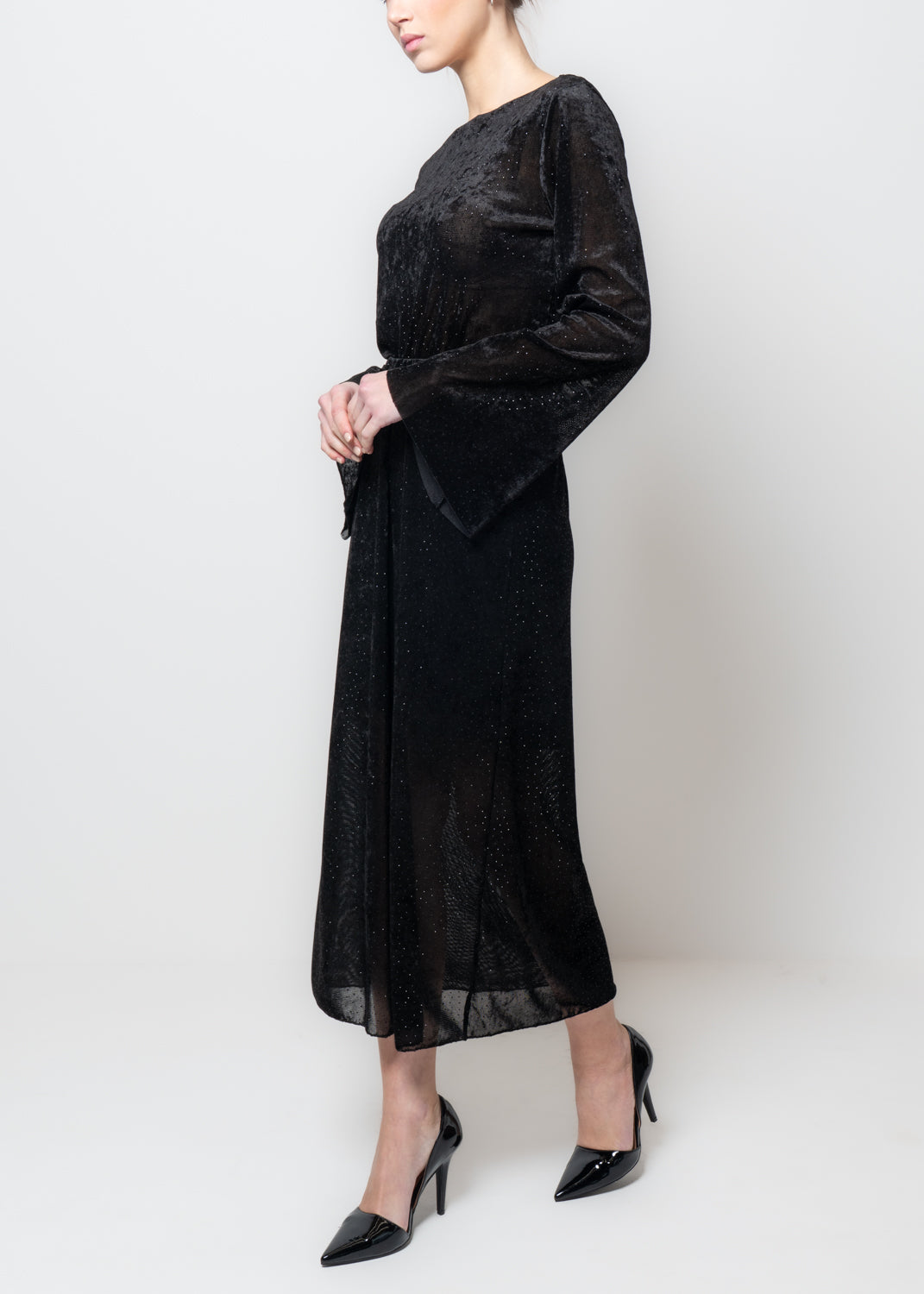 Gonna in ciniglia con punti luce