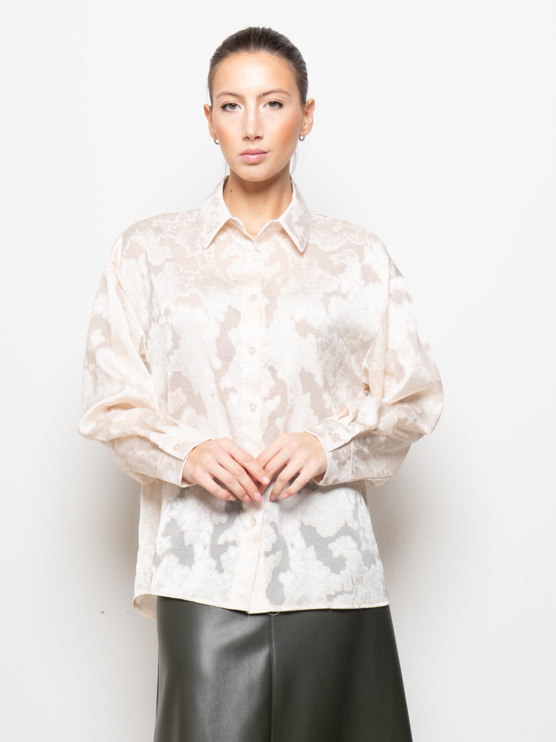 Camicia jacquard maniche lunghe