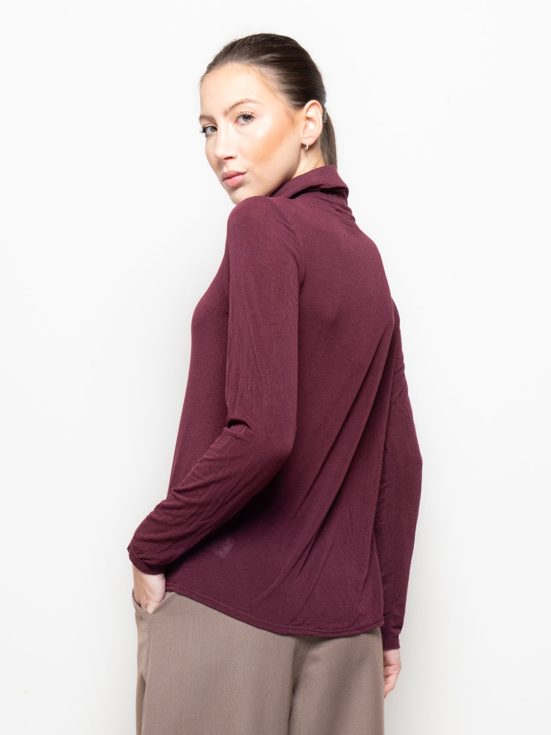 Camicia misto cashmere con colletto