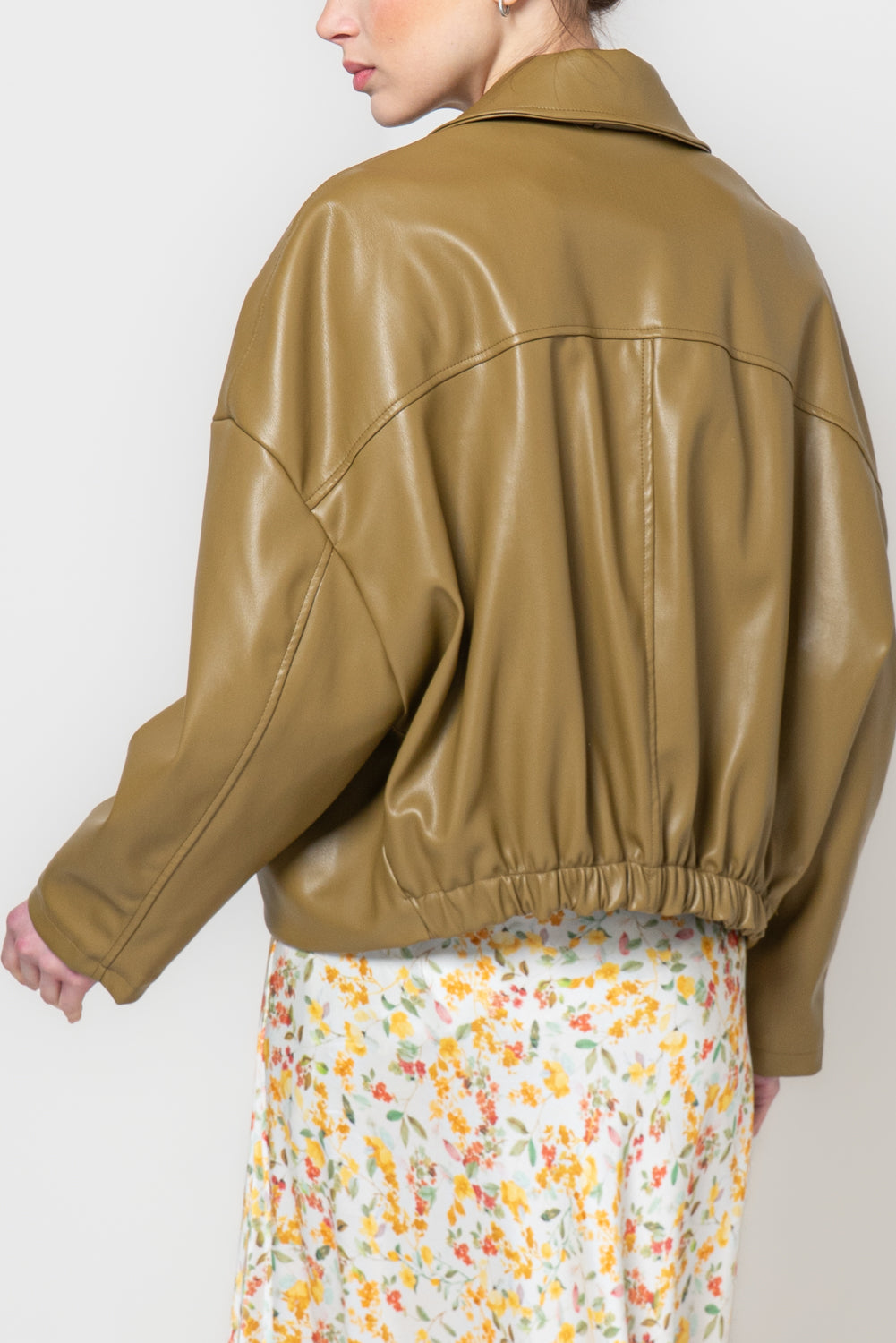 Bomber doppiopetto in similpelle