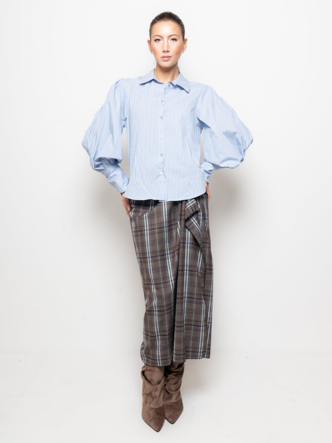 Camicia a righe maniche lunghe
