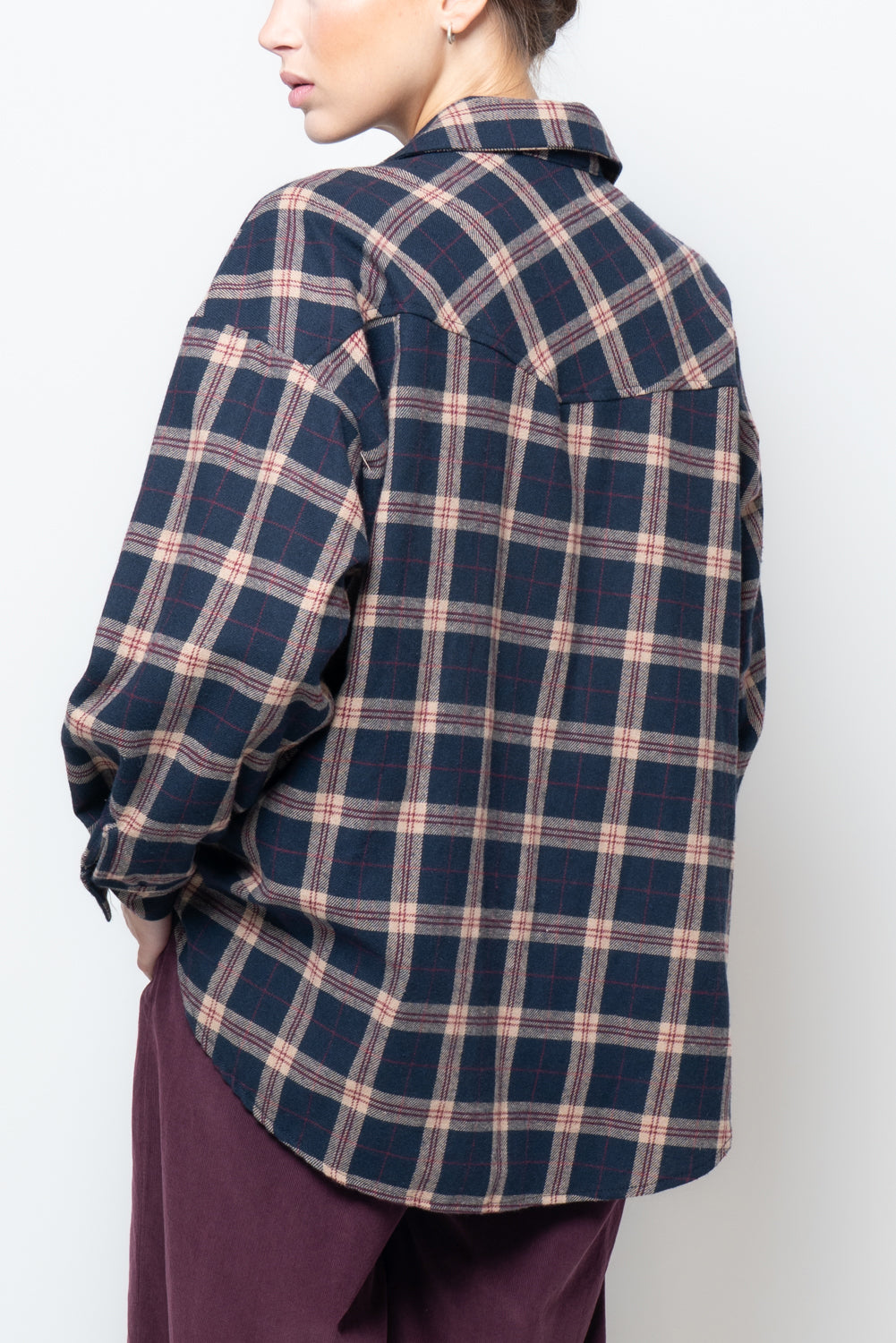 Camicia a quadri con sprone