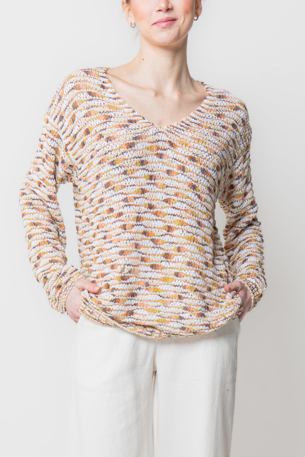 Maglia in Filato Fiammato Multicolor