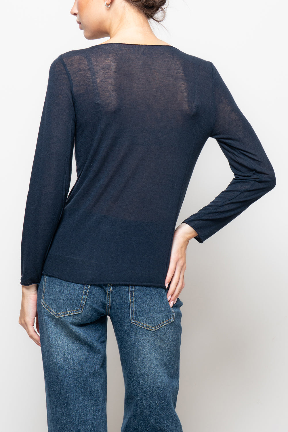 T shirt in misto cashmere