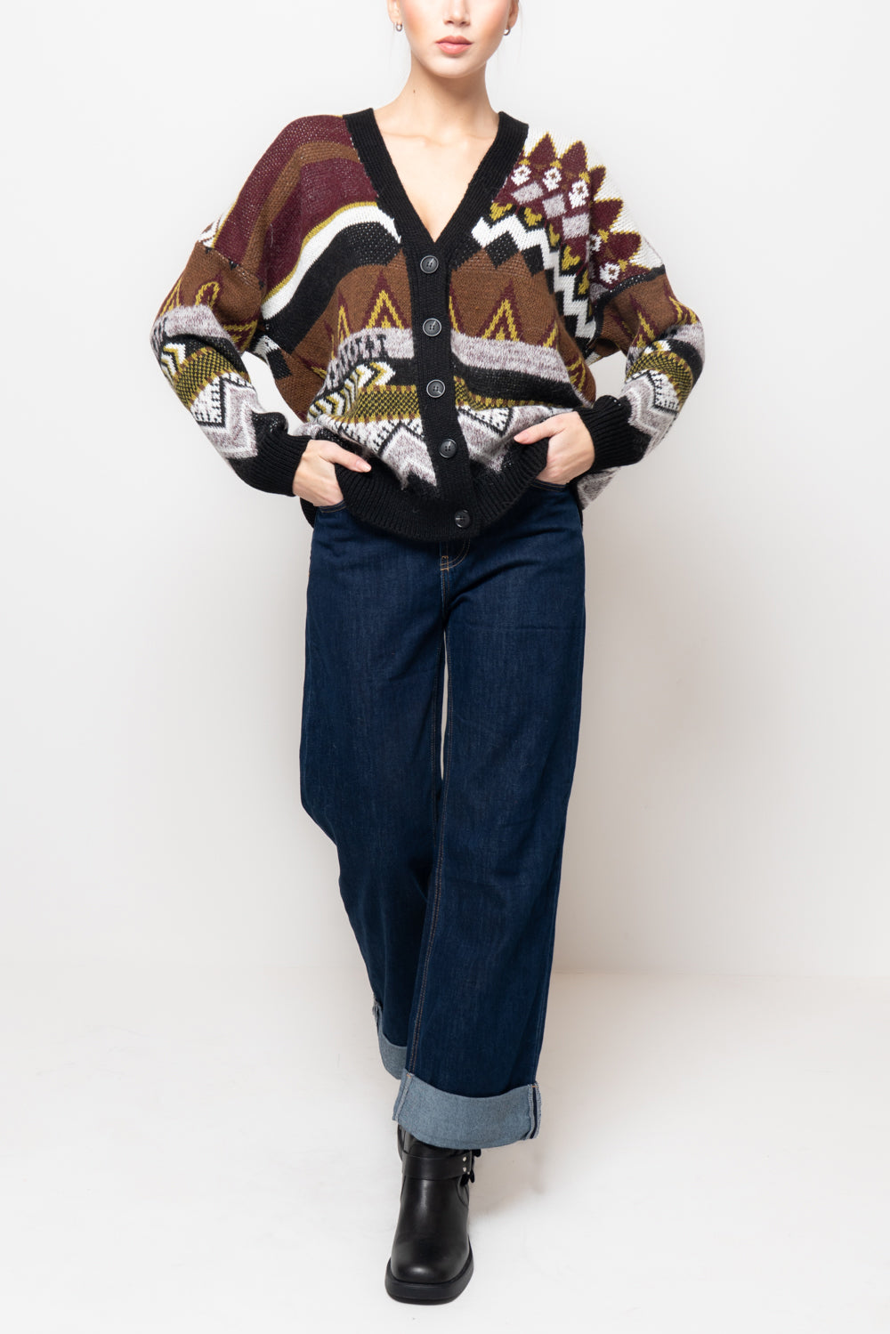 Cardigan fantasia etnica