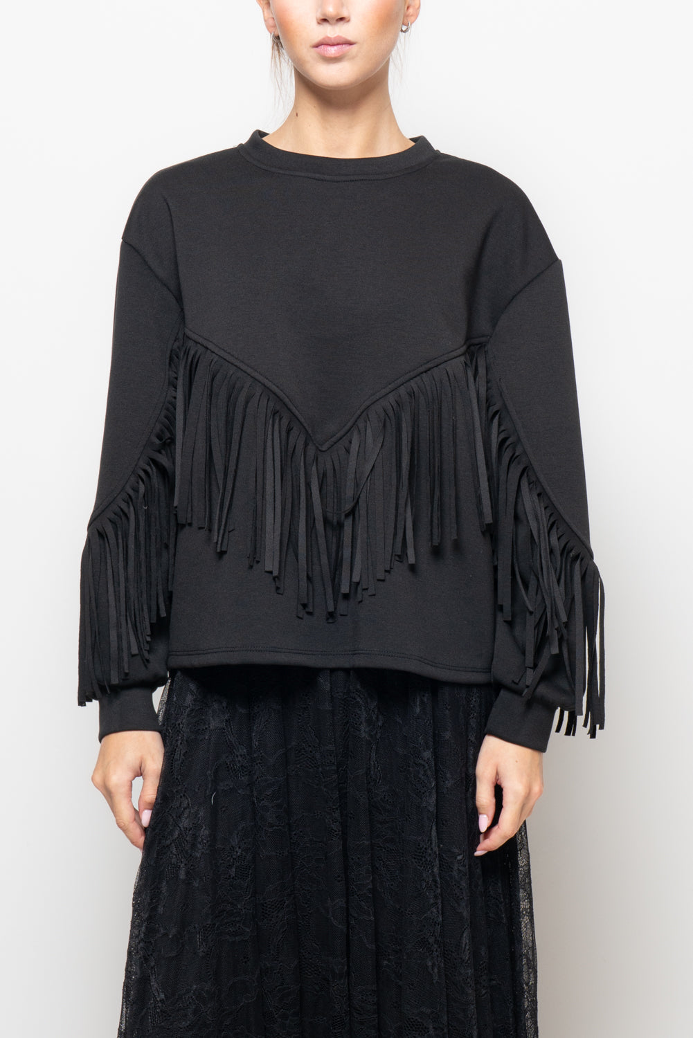 Felpa over con frange