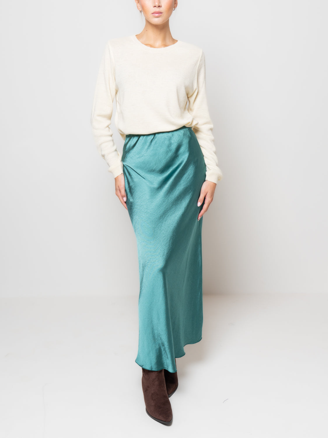 Gonna in satin lunga