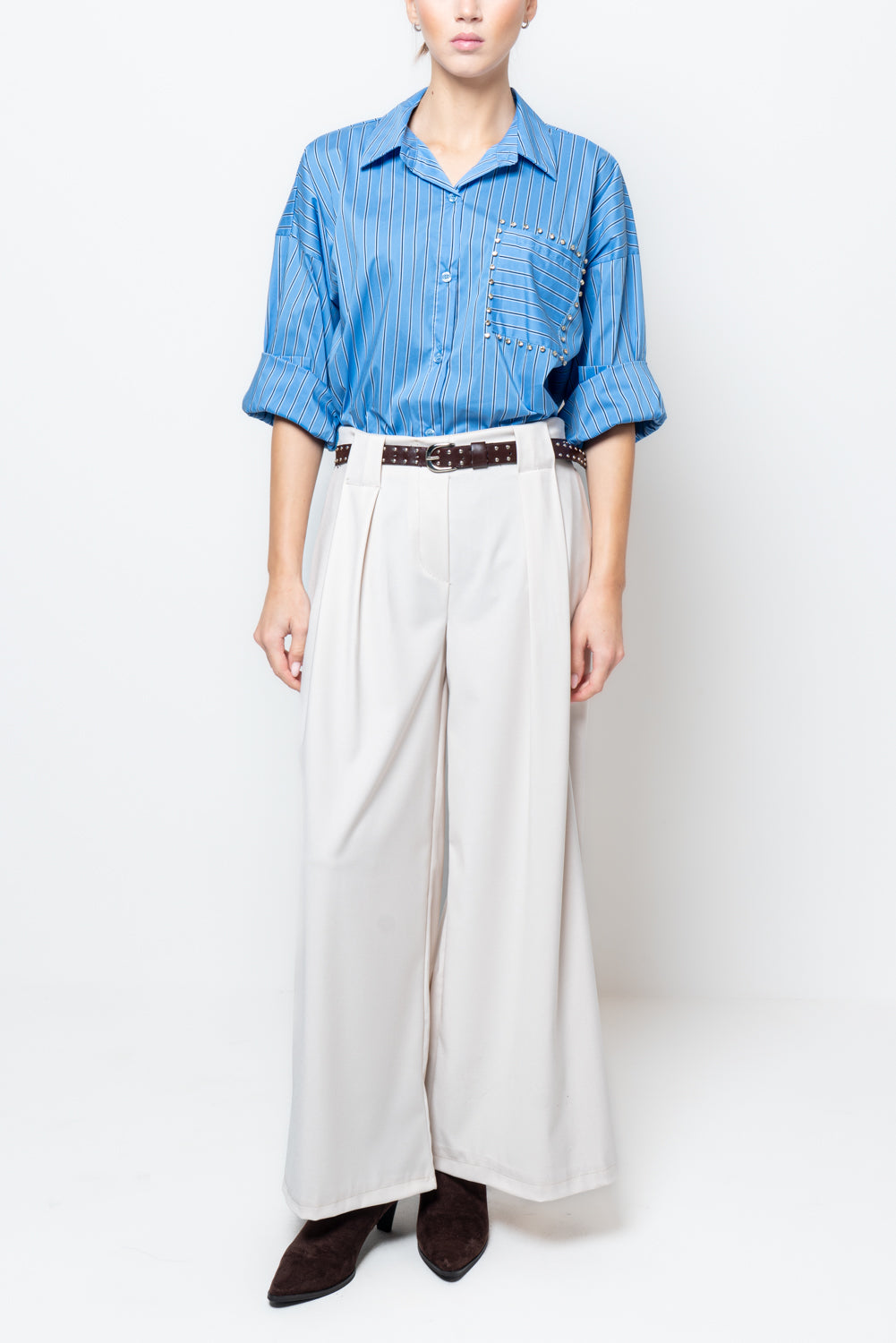 Pantalone palazzo con cannoni