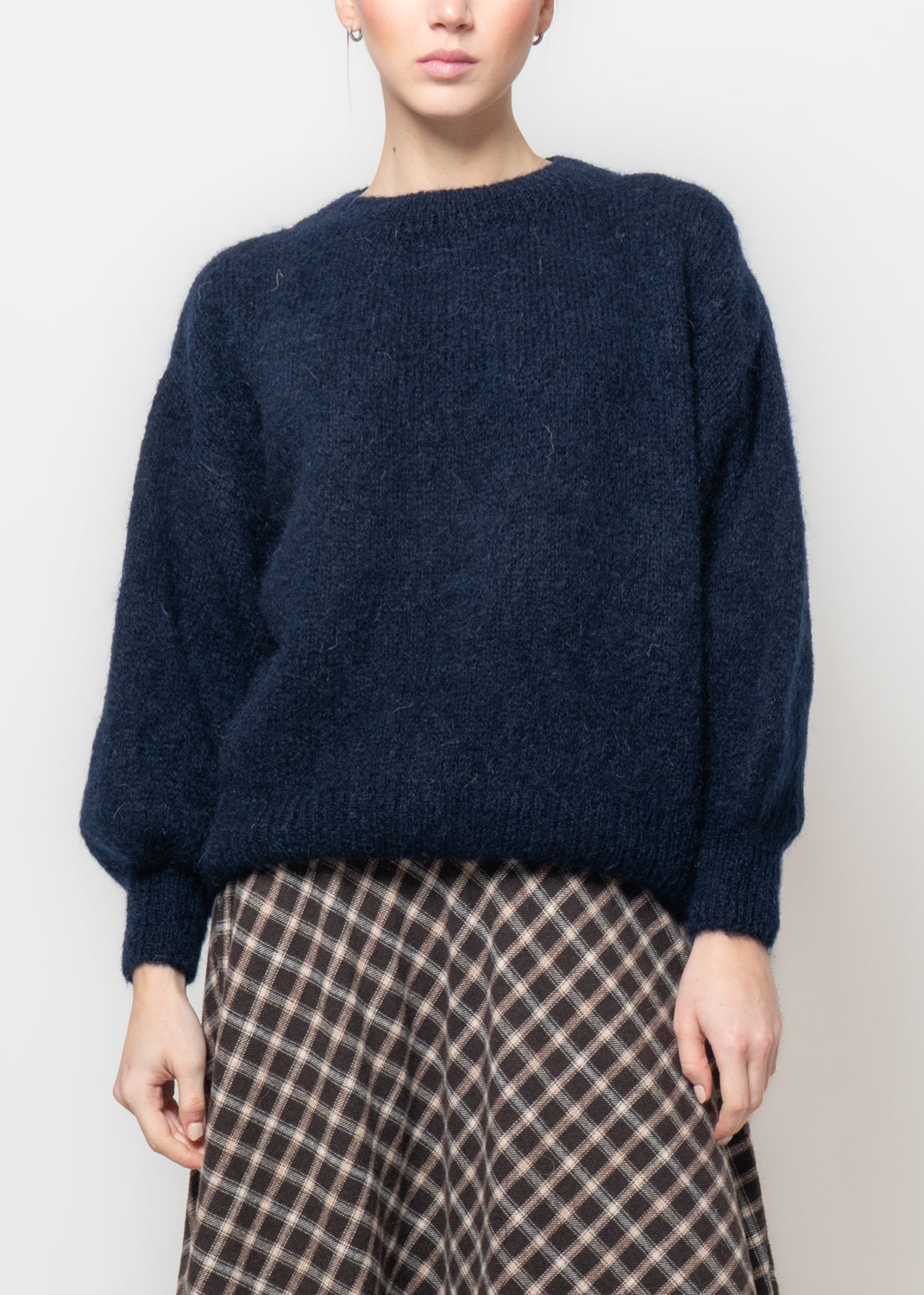 Maglia in mohair manica volume