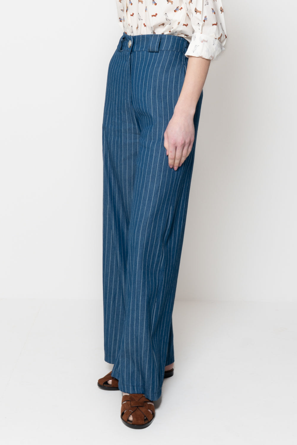 Pantaloni in tessuto gessato