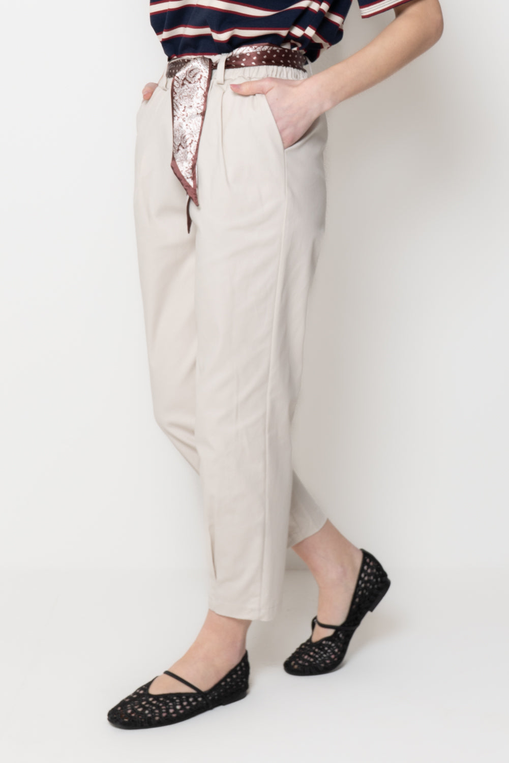 Pantaloni con Cintura Foulard