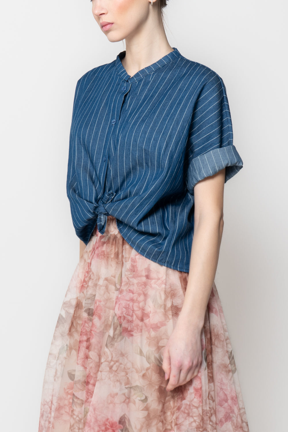 Camicia in tessuto gessata