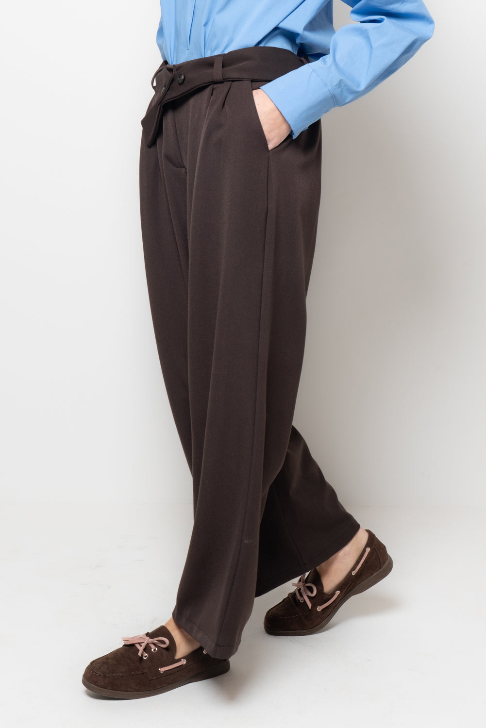 Pantaloni palazzo con fusciacca