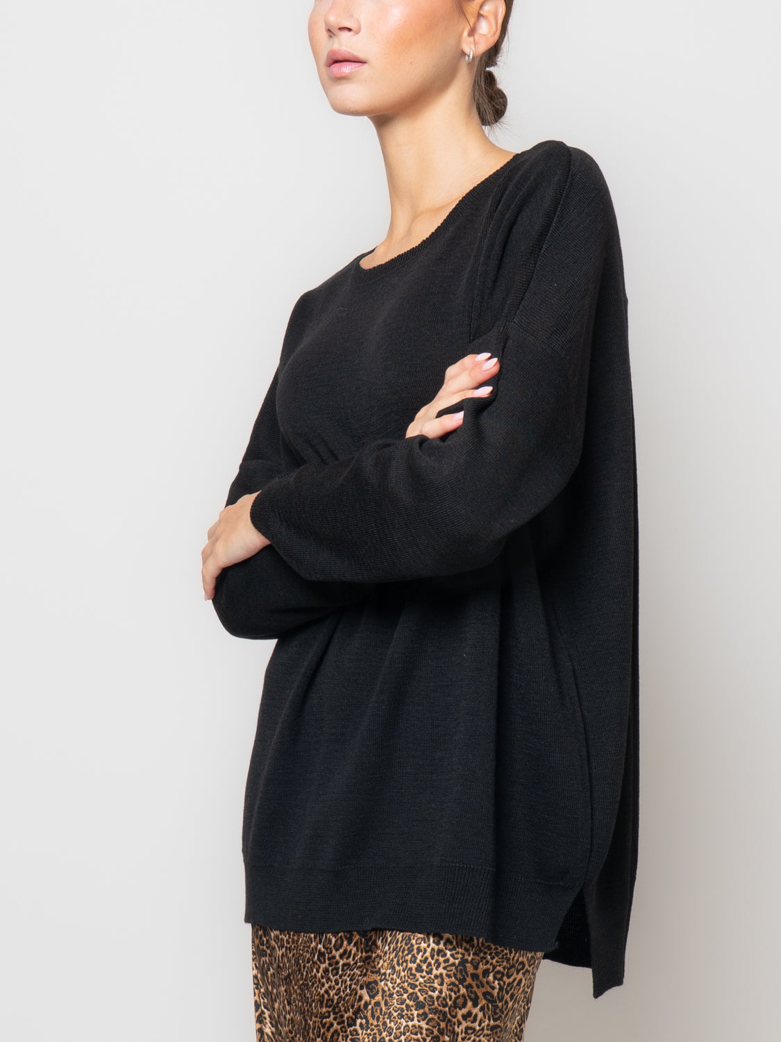 Maglia over misto lana