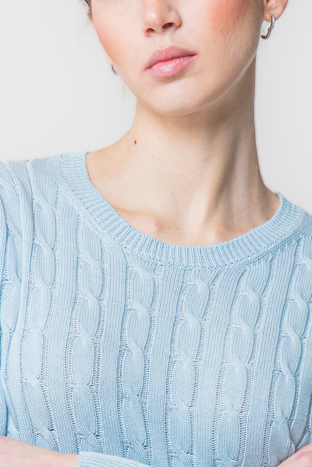 Maglia a Trecce in Cotone Leggero