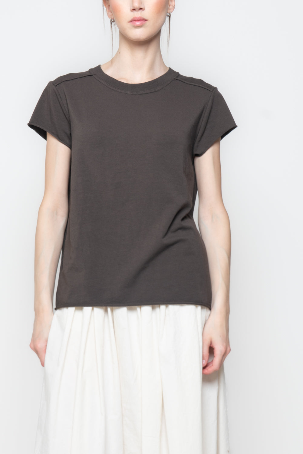 T-shirt Basica con Dettaglio Spalla