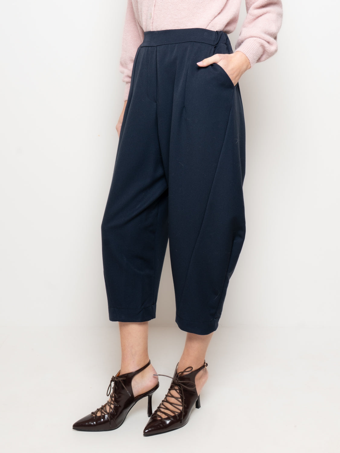Pantalone baggy vita alta