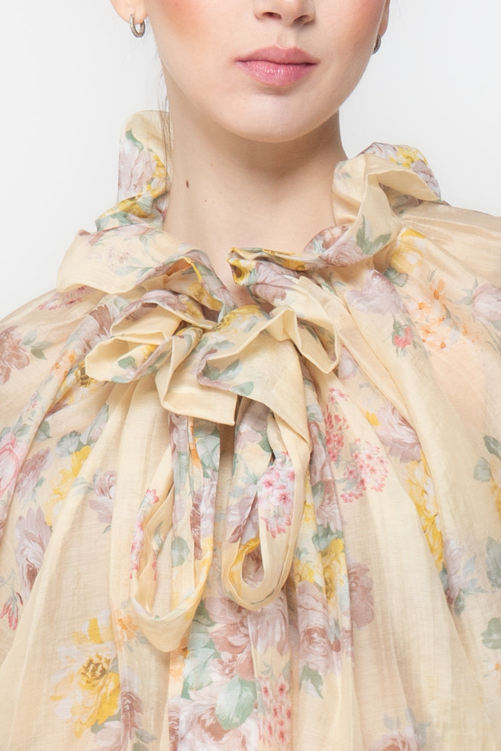 Blusa Floreale con Maxi Fiocco