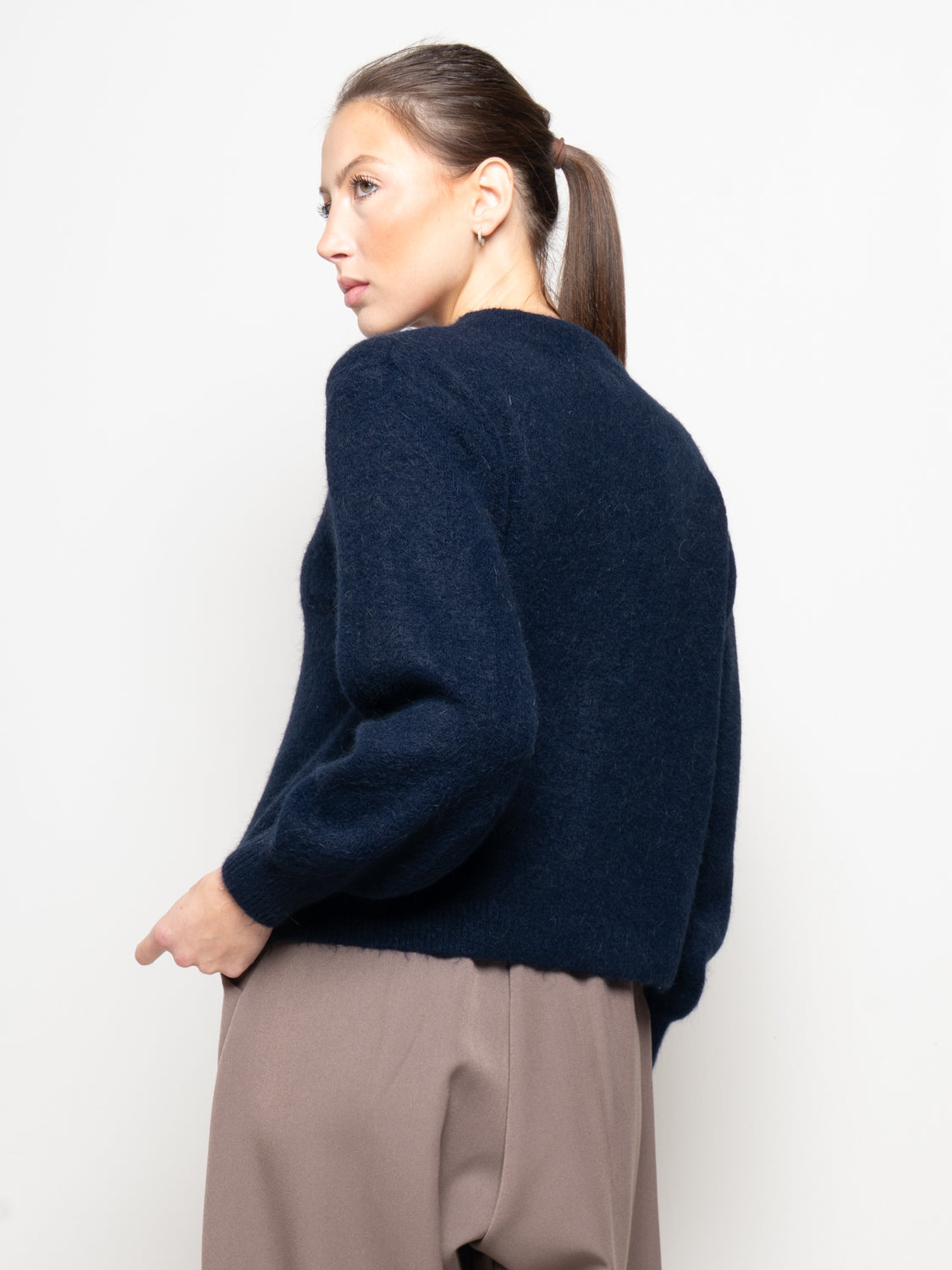 Cardigan in maglia con fiocco