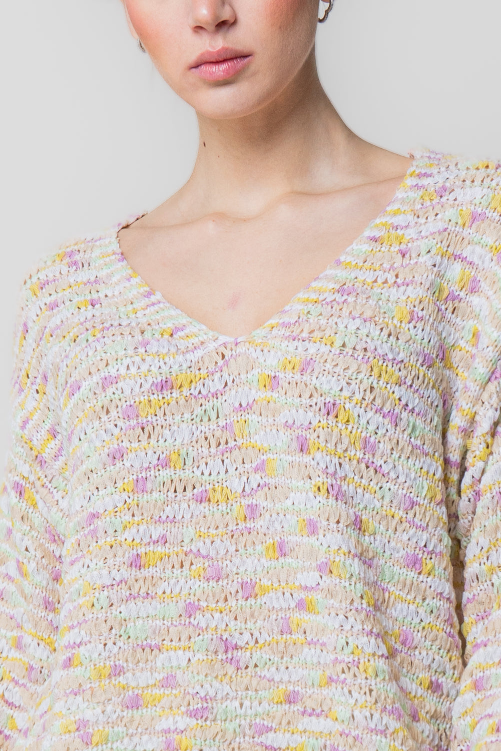 Maglia in Filato Fiammato Multicolor