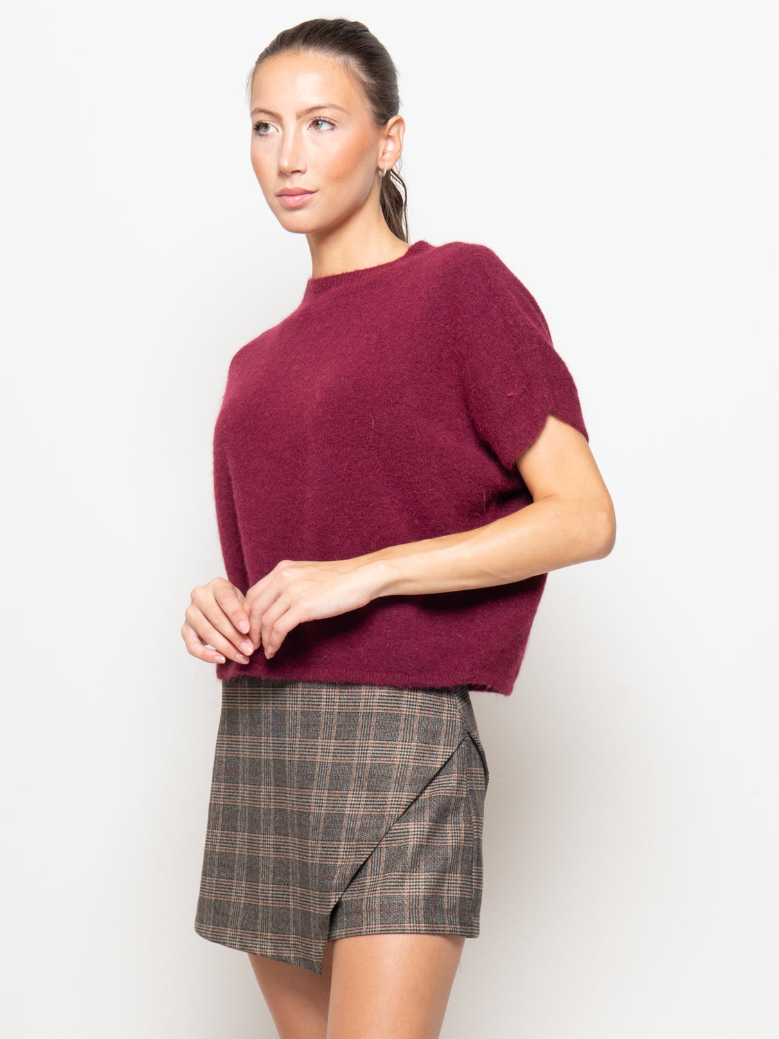 Maglia a scatola misto angora