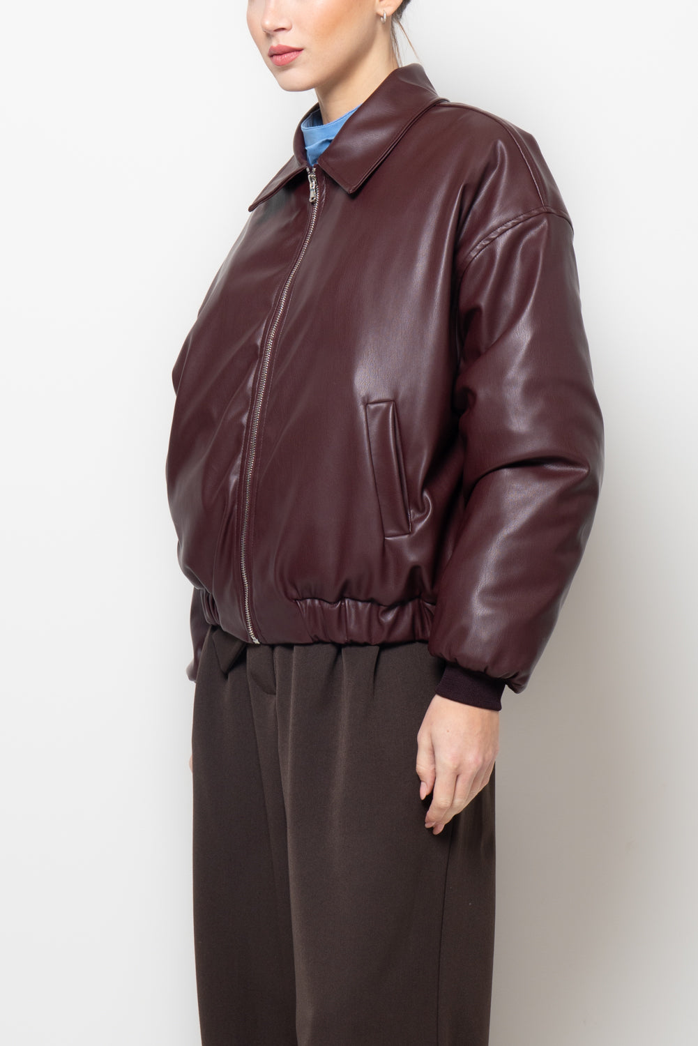 Bomber imbottito in ecopelle