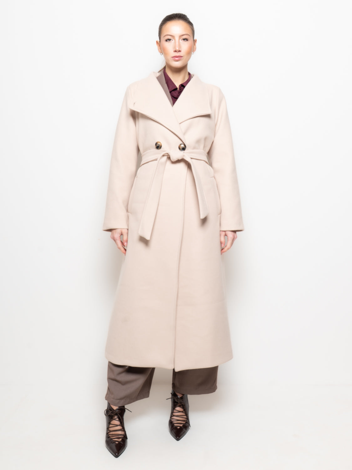 Cappotto lungo con cintura