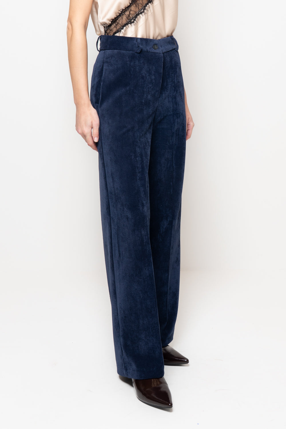 Pantaloni in velluto a palazzo