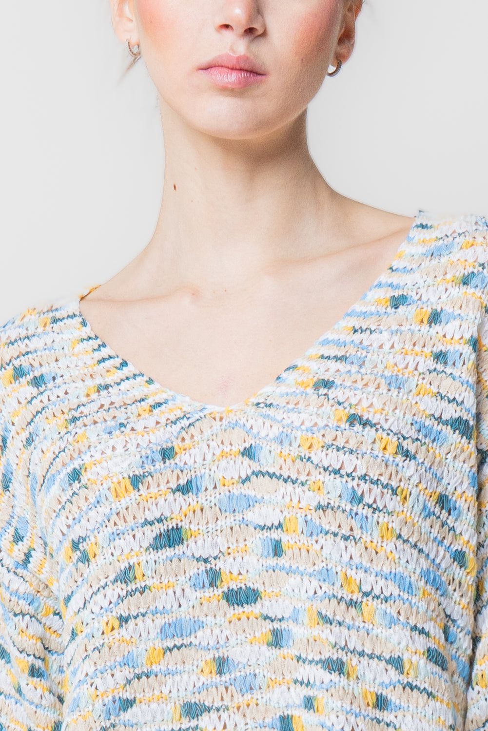 Maglia in Filato Fiammato Multicolor