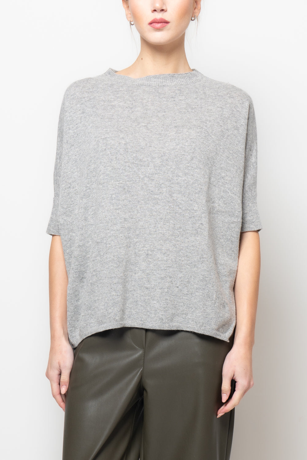 Maglia misto cashmere manica corta