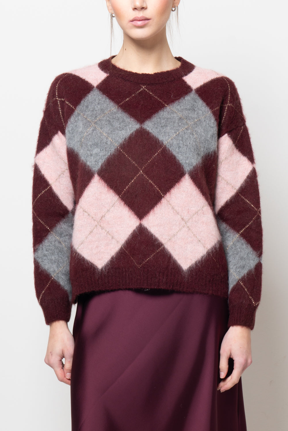 Maglia a rombi garzata