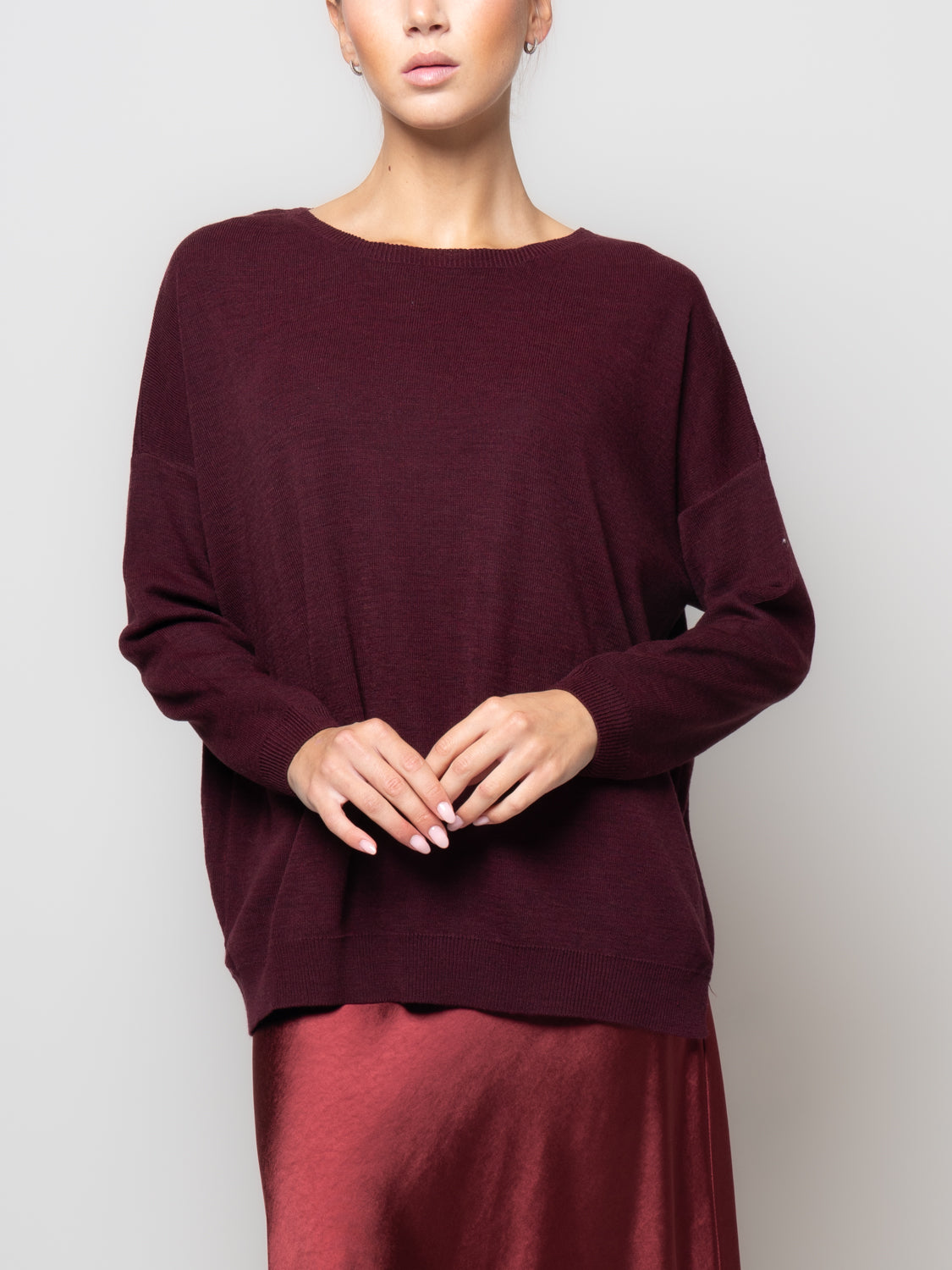 Maglia over misto lana