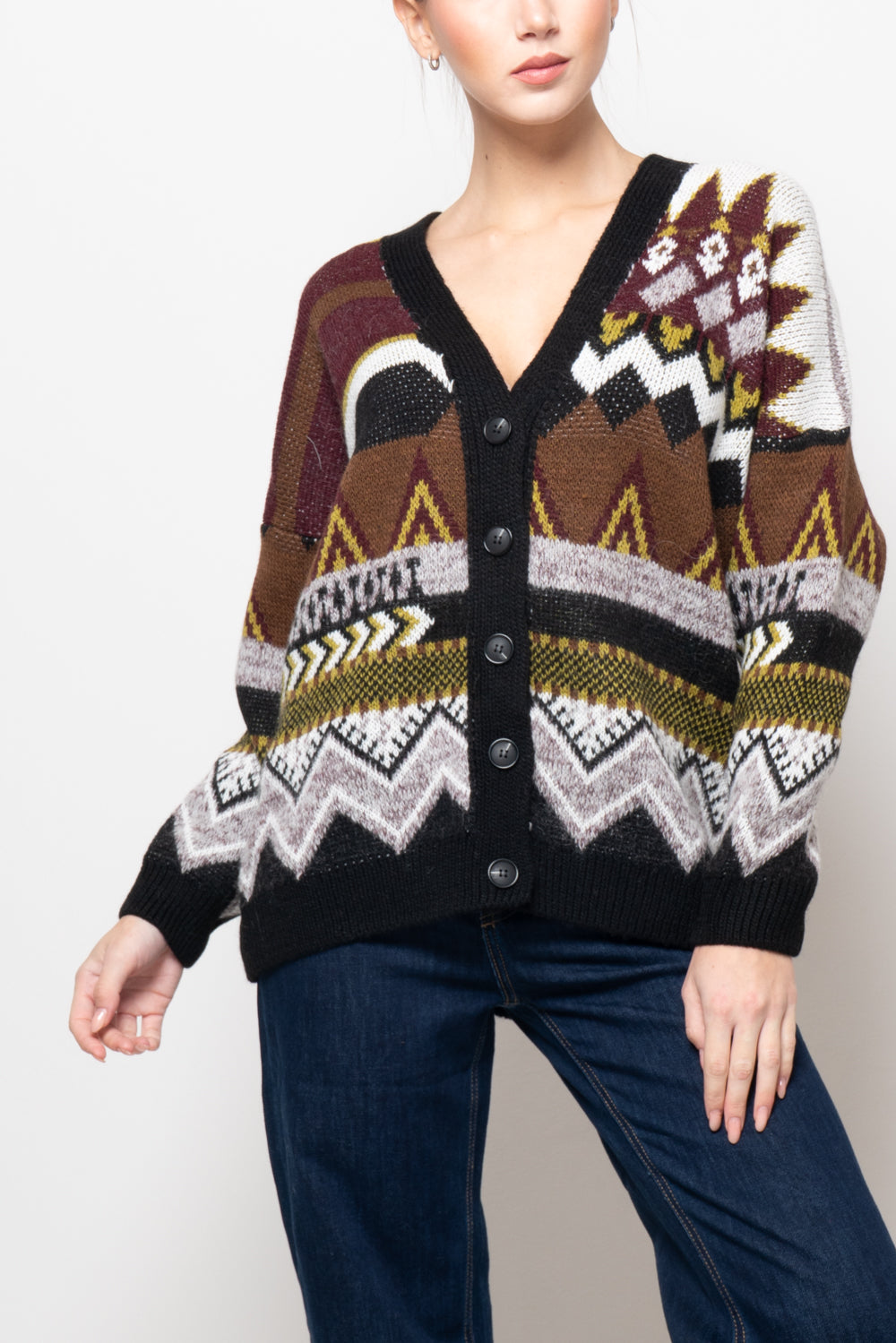 Cardigan fantasia etnica