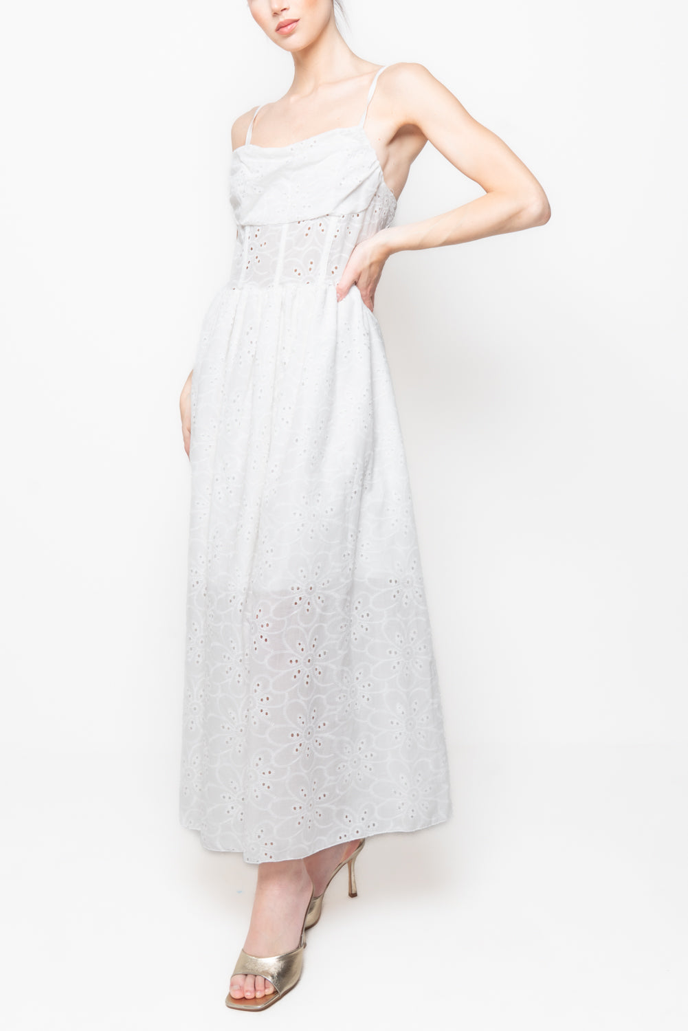 Abito Lungo in Sangallo stile Bustier