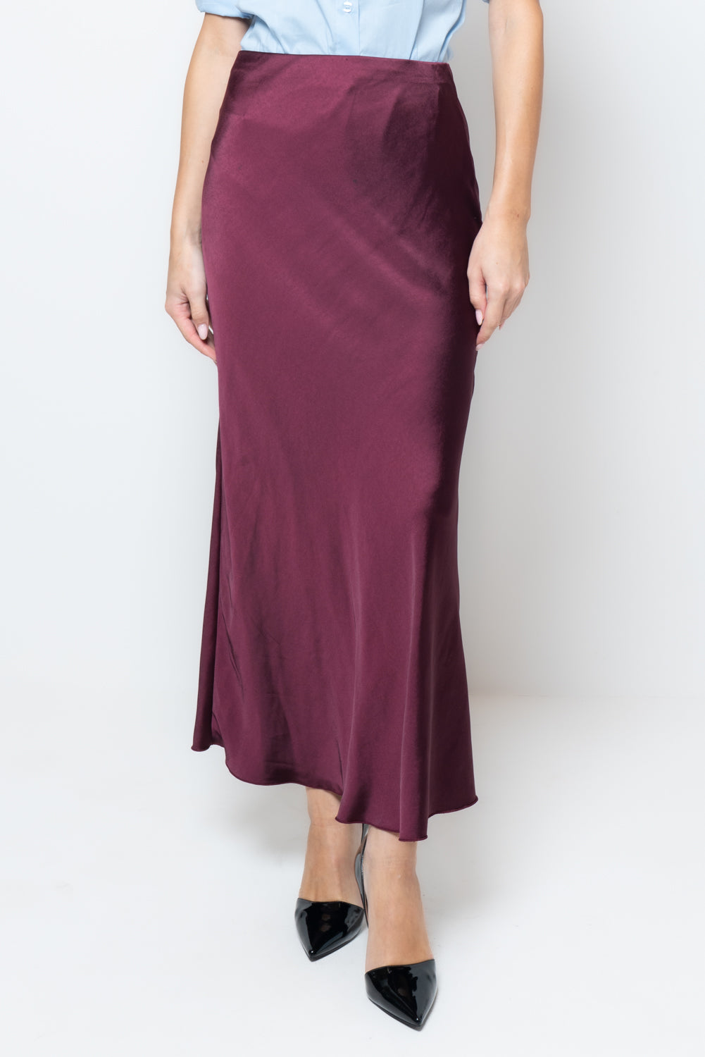 Gonna in satin lunga