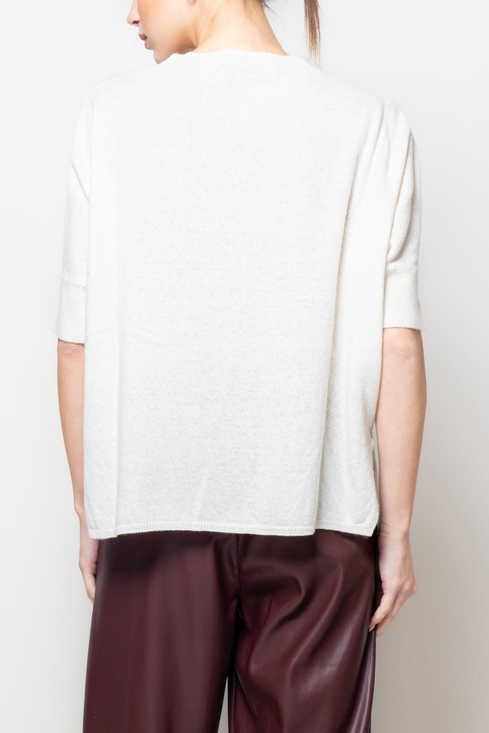 Maglia misto cashmere manica corta