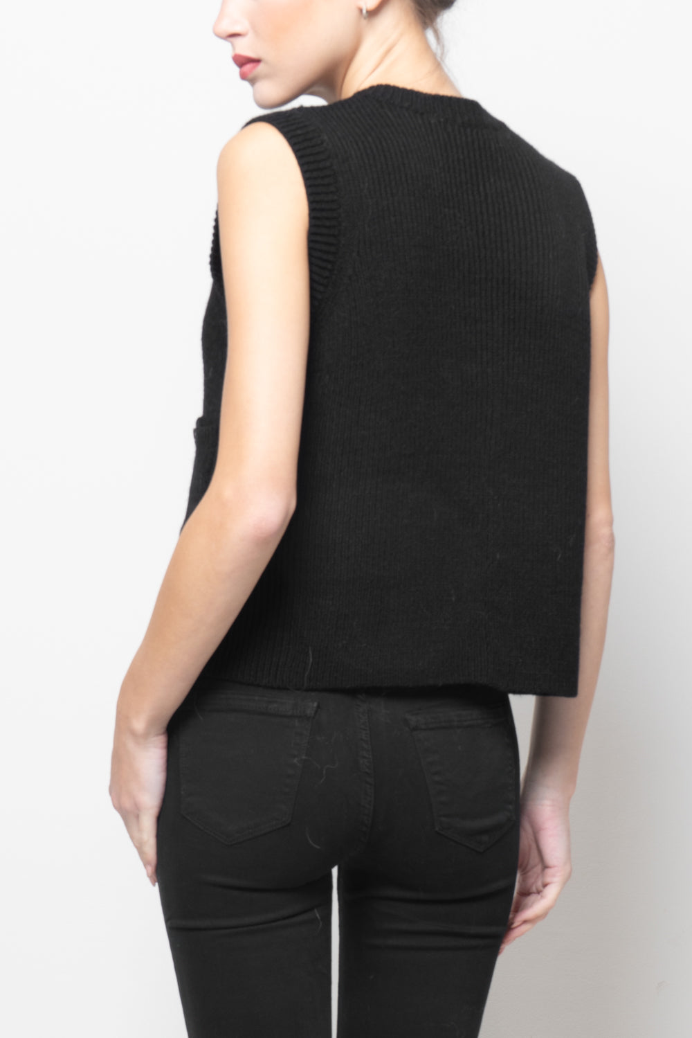 Gilet paricollo con bottoni