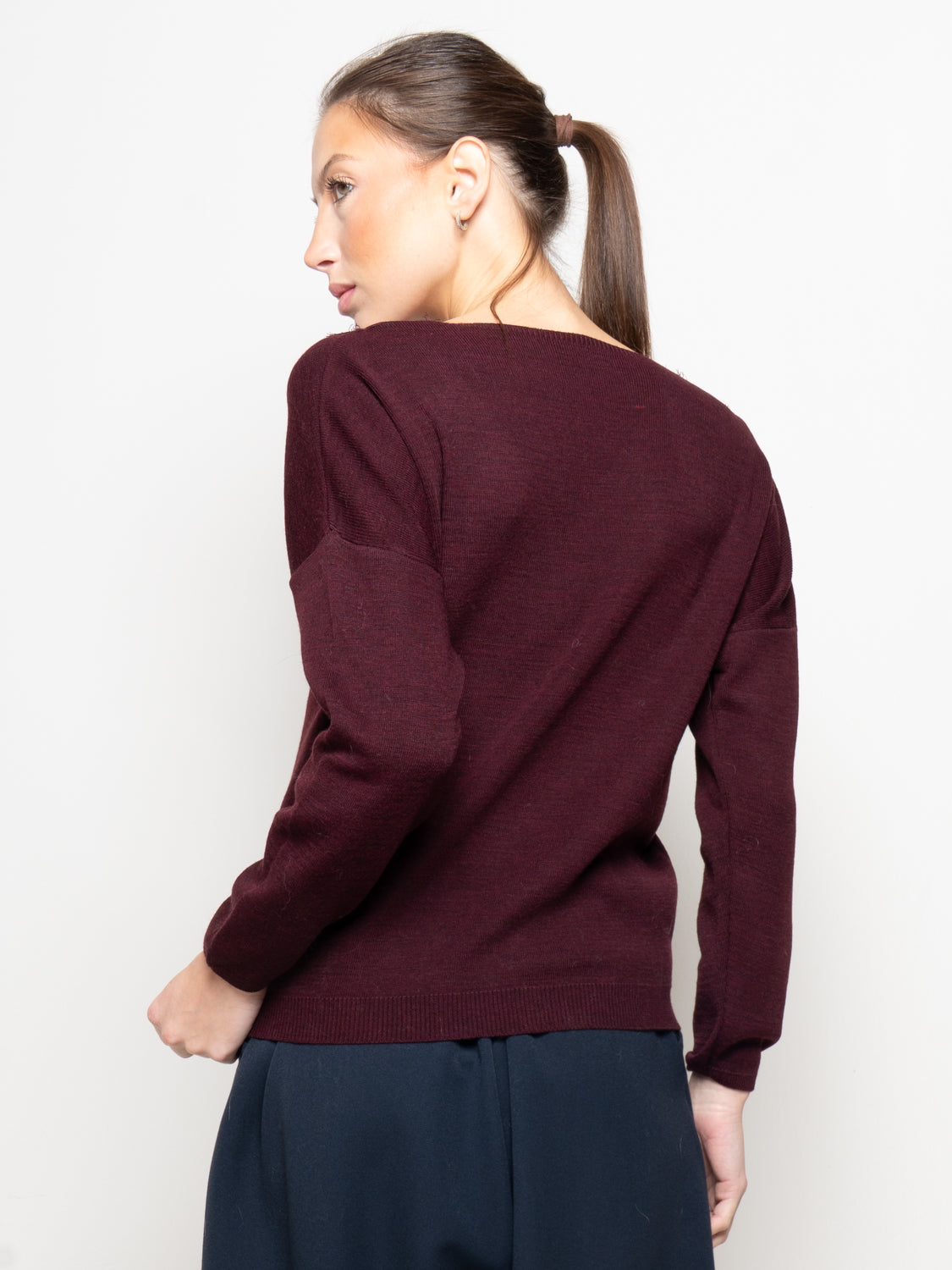 Maglia scollo a V con pizzo