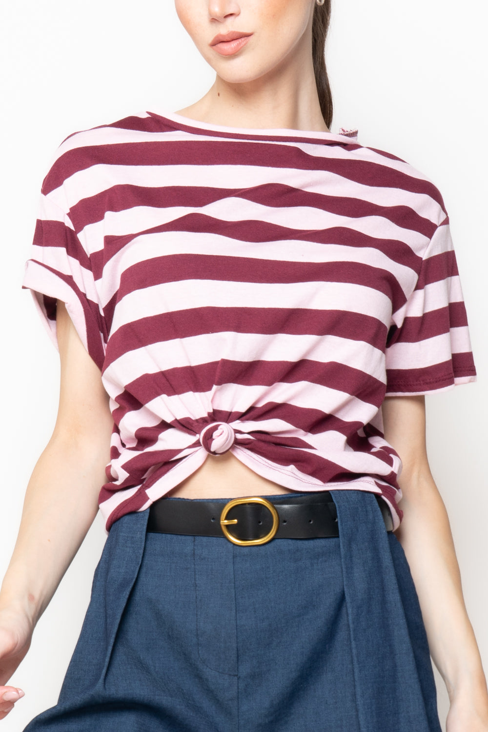 T-shirt a Righe bicolore